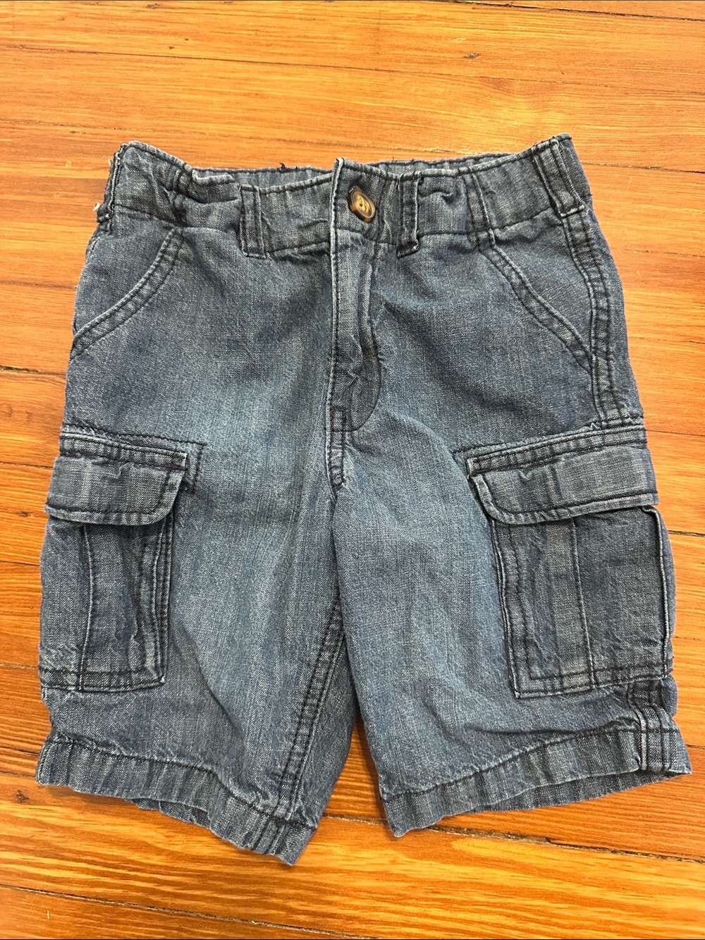 Carter's Denim Cargo Shorts in Faded Blue